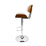 Artiss Bar Stools Gas Lift Leather White - Furniture > Bar Stools & Chairs