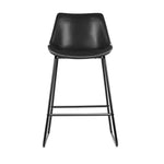 Artiss Bar Stools Kitchen Counter Barstools Leather Metal Chairs Black x2 - Furniture > Bar Stools & Chairs