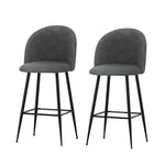 Artiss Bar Stools Kitchen Counter Barstools Sherpa Metal Chairs x2 - Furniture > Bar Stools & Chairs