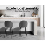 Artiss Bar Stools Kitchen Counter Barstools Sherpa Metal Chairs x2 - Furniture > Bar Stools & Chairs