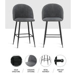 Artiss Bar Stools Kitchen Counter Barstools Sherpa Metal Chairs x2 - Furniture > Bar Stools & Chairs