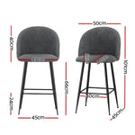 Artiss Bar Stools Kitchen Counter Barstools Sherpa Metal Chairs x2 - Furniture > Bar Stools & Chairs