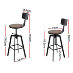 Artiss Bar Stools Kitchen Counter Chairs Vintage Metal Chairs x2 - Furniture > Bar Stools & Chairs
