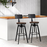 Artiss Bar Stools Kitchen Counter Chairs Vintage Metal Chairs x2 - Furniture > Bar Stools & Chairs