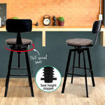 Artiss Bar Stools Kitchen Counter Chairs Vintage Metal Chairs x2 - Furniture > Bar Stools & Chairs