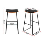Artiss Bar Stools Kitchen Counter Stools Metal Chairs x2 - Furniture > Bar Stools & Chairs > Table & Bar Stools
