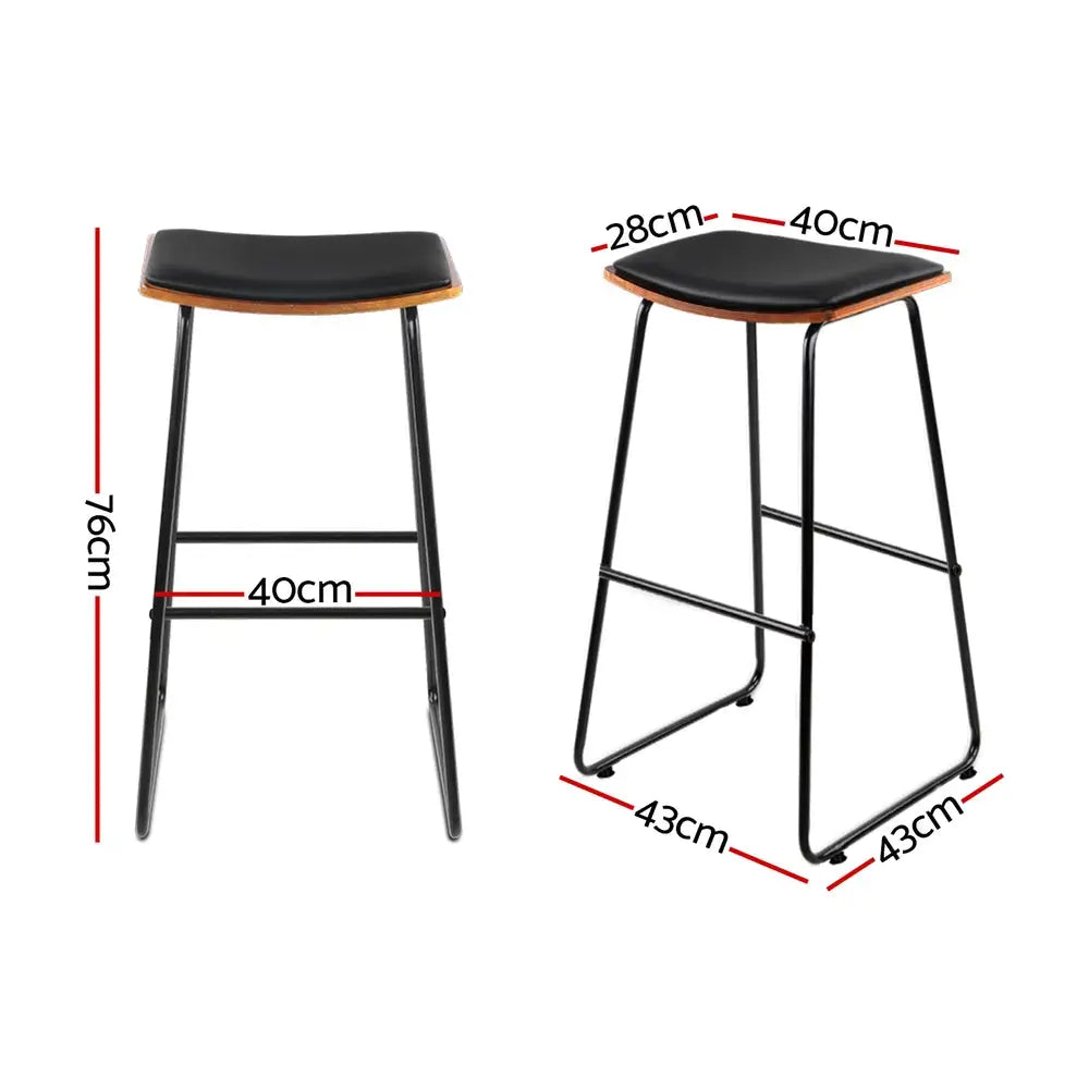 Artiss Bar Stools Kitchen Counter Stools Metal Chairs x2 - Furniture > Bar Stools & Chairs > Table & Bar Stools