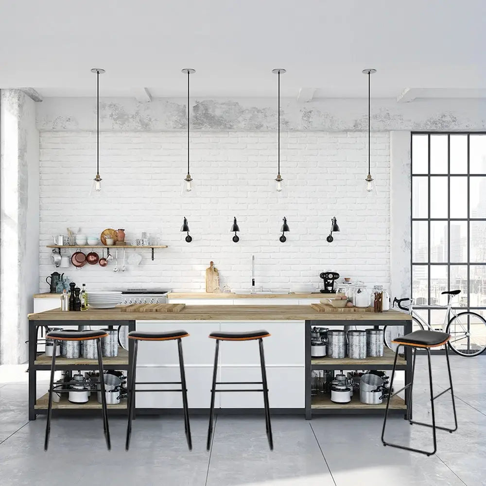 Artiss Bar Stools Kitchen Counter Stools Metal Chairs x2 - Furniture > Bar Stools & Chairs > Table & Bar Stools