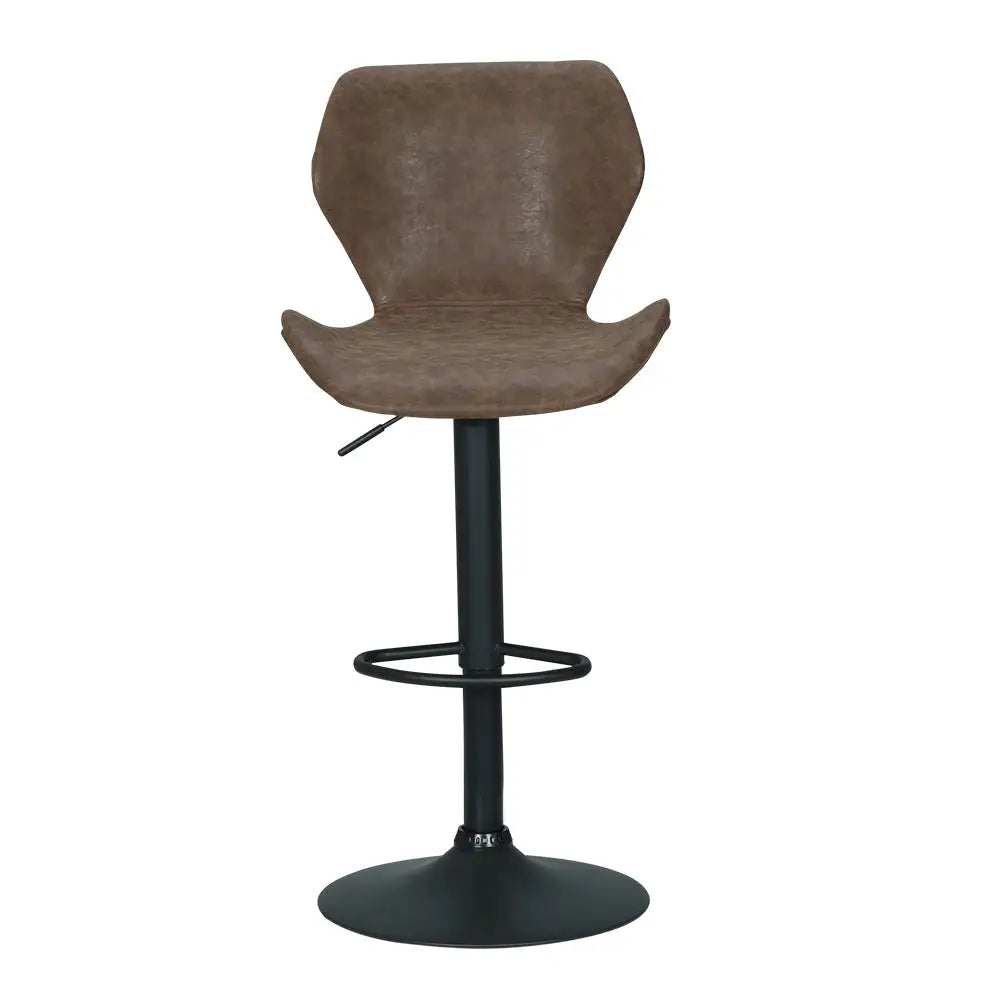 Artiss Bar Stools Kitchen Counter Stools Swivel Gas Lift Vintage Chairs Brown x2 - Furniture > Bar Stools & Chairs
