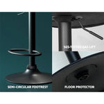 Artiss Bar Stools Kitchen Counter Stools Swivel Gas Lift Vintage Chairs Black x2 - Furniture > Bar Stools & Chairs >