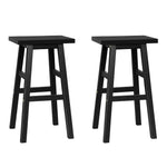Artiss Bar Stools Kitchen Counter Stools Wooden Chairs Black x2 - Furniture > Bar Stools & Chairs