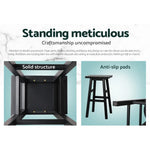 Artiss Bar Stools Kitchen Counter Stools Wooden Chairs Black x2 - Furniture > Bar Stools & Chairs