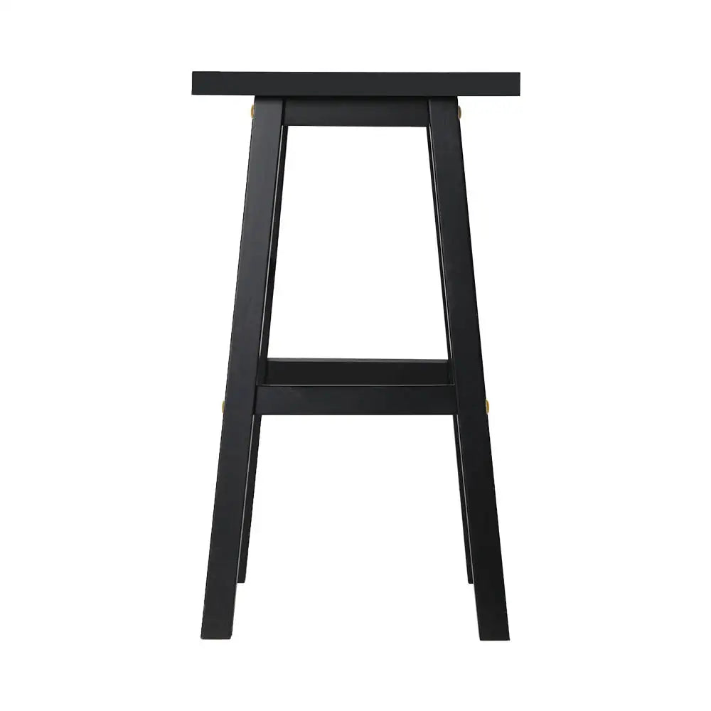 Artiss Bar Stools Kitchen Counter Stools Wooden Chairs Black x2 - Furniture > Bar Stools & Chairs