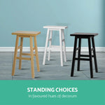 Artiss Bar Stools Kitchen Counter Stools Wooden Chairs Black x4 - Furniture > Bar Stools & Chairs