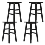 Artiss Bar Stools Kitchen Counter Stools Wooden Chairs Black x4 - Furniture > Bar Stools & Chairs