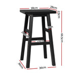 Artiss Bar Stools Kitchen Counter Stools Wooden Chairs Black x4 - Furniture > Bar Stools & Chairs