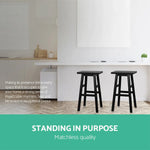 Artiss Bar Stools Kitchen Counter Stools Wooden Chairs Black x4 - Furniture > Bar Stools & Chairs