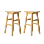 Artiss Bar Stools Kitchen Counter Stools Wooden Chairs Natural x2 - Furniture > Bar Stools & Chairs