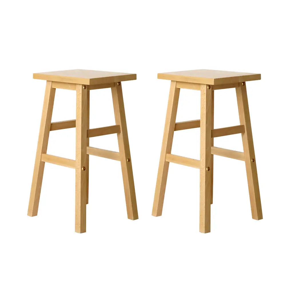 Artiss Bar Stools Kitchen Counter Stools Wooden Chairs Natural x2 - Furniture > Bar Stools & Chairs