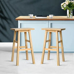 Artiss Bar Stools Kitchen Counter Stools Wooden Chairs Natural x2 - Furniture > Bar Stools & Chairs