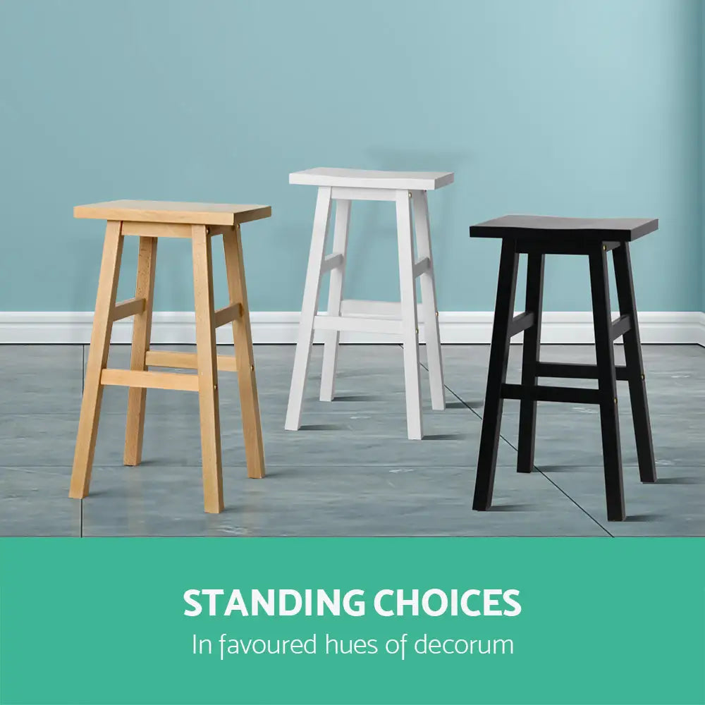 Artiss Bar Stools Kitchen Counter Stools Wooden Chairs Natural x2 - Furniture > Bar Stools & Chairs