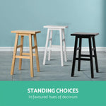 Artiss Bar Stools Kitchen Counter Stools Wooden Chairs Natural x2 - Furniture > Bar Stools & Chairs