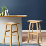 Artiss Bar Stools Kitchen Counter Stools Wooden Chairs Natural x2 - Furniture > Bar Stools & Chairs