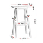 Artiss Bar Stools Kitchen Counter Stools Wooden Chairs White x2 - Furniture > Bar Stools & Chairs