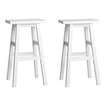 Artiss Bar Stools Kitchen Counter Stools Wooden Chairs White x2 - Furniture > Bar Stools & Chairs