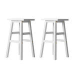Artiss Bar Stools Kitchen Counter Stools Wooden Chairs White x2 - Furniture > Bar Stools & Chairs