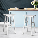 Artiss Bar Stools Kitchen Counter Stools Wooden Chairs White x2 - Furniture > Bar Stools & Chairs