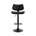 Artiss Bar Stools Kitchen Dining Chairs Gas Lift Stool Wooden Leather Black - Furniture > Bar Stools & Chairs > Table &