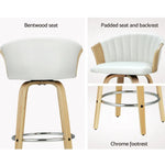 Artiss Bar Stools Kitchen Leather Barstools Swivel Counter Chairs x2 - Furniture > Bar Stools & Chairs
