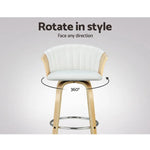 Artiss Bar Stools Kitchen Leather Barstools Swivel Counter Chairs x2 - Furniture > Bar Stools & Chairs
