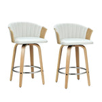 Artiss Bar Stools Kitchen Leather Barstools Swivel Counter Chairs x2 - Furniture > Bar Stools & Chairs
