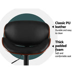 Artiss Bar Stools Kitchen Leather Barstools Swivel Gas Lift Vintage Chairs Black - Furniture > Bar Stools & Chairs >