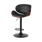Artiss Bar Stools Kitchen Leather Barstools Swivel Gas Lift Vintage Chairs Black - Furniture > Bar Stools & Chairs >