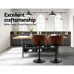 Artiss Bar Stools Kitchen Leather Barstools Swivel Gas Lift Vintage Chairs Black - Furniture > Bar Stools & Chairs >