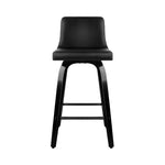 Artiss Bar Stools Kitchen Leather Barstools Swivel Wooden Chairs X2 - Furniture > Bar Stools & Chairs