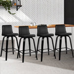 Artiss Bar Stools Kitchen Leather Barstools Swivel Wooden Chairs X4 - Furniture > Bar Stools & Chairs > Table & Bar