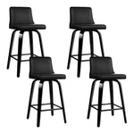 Artiss Bar Stools Kitchen Leather Barstools Swivel Wooden Chairs X4 - Furniture > Bar Stools & Chairs > Table & Bar