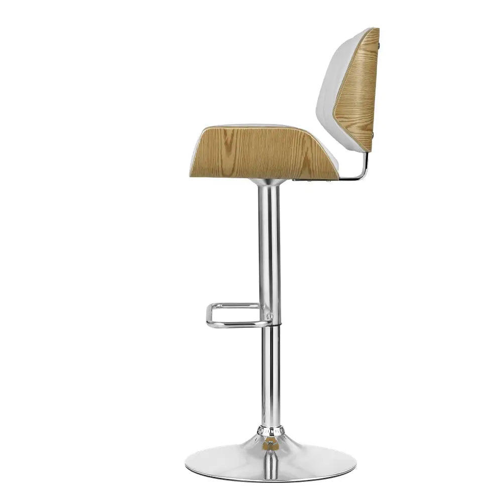 Artiss Bar Stools Swivel Leather Chairs Wooden - Furniture > Bar Stools & Chairs > Table & Bar Stools