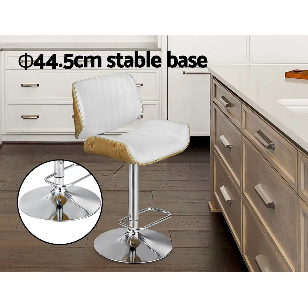Artiss Bar Stools Swivel Leather Chairs Wooden - Furniture > Bar Stools & Chairs > Table & Bar Stools