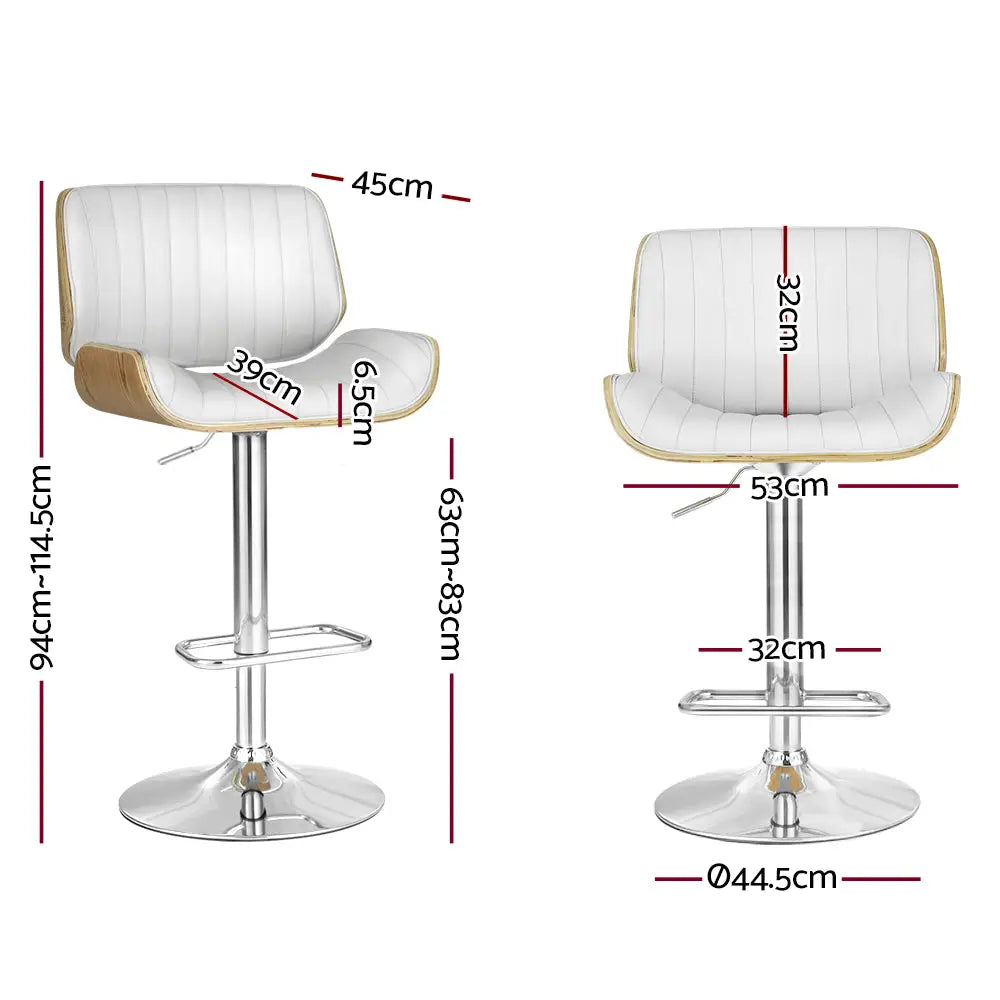 Artiss Bar Stools Swivel Leather Chairs Wooden - Furniture > Bar Stools & Chairs > Table & Bar Stools