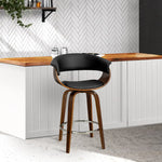 Artiss Bar Stools Swivel PU Seat Wooden - Furniture > Bar Stools & Chairs