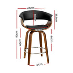 Artiss Bar Stools Swivel PU Seat Wooden - Furniture > Bar Stools & Chairs