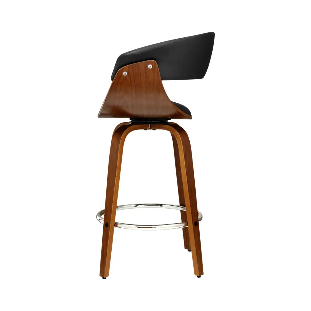 Artiss Bar Stools Swivel PU Seat Wooden - Furniture > Bar Stools & Chairs