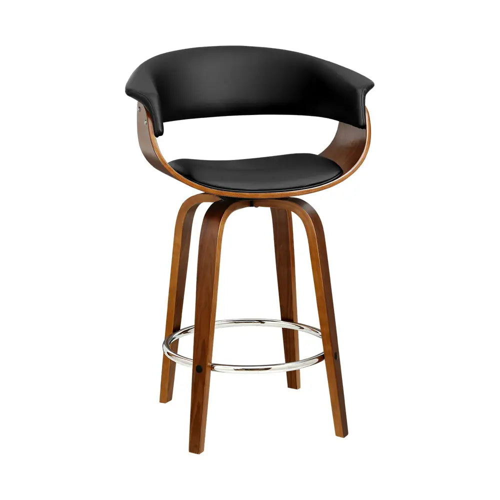 Artiss Bar Stools Swivel PU Seat Wooden - Furniture > Bar Stools & Chairs