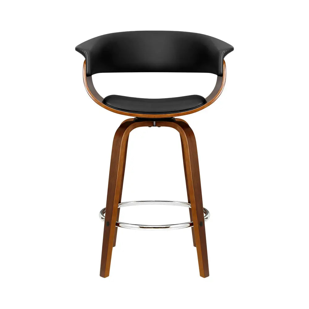 Artiss Bar Stools Swivel PU Seat Wooden - Furniture > Bar Stools & Chairs