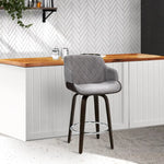 Artiss Bar Stools Swivel Velvet Padded Wooden - Furniture > Bar Stools & Chairs